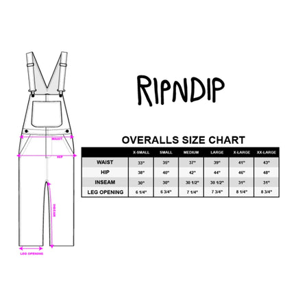 RIPNDIP WILSHIRE DENIM OVERALLS-MULTI