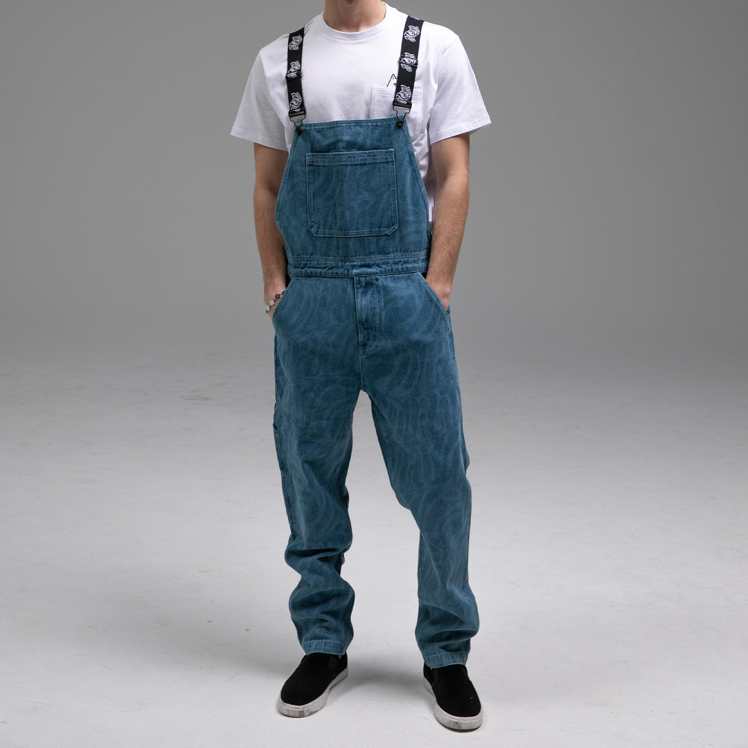 RIPNDIP WILSHIRE DENIM OVERALLS-MULTI