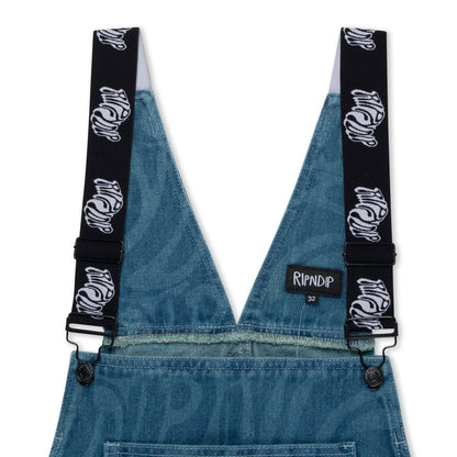 RIPNDIP WILSHIRE DENIM OVERALLS-MULTI