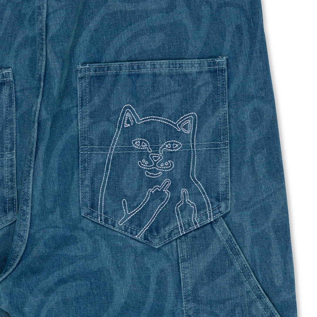 RIPNDIP WILSHIRE DENIM OVERALLS-MULTI