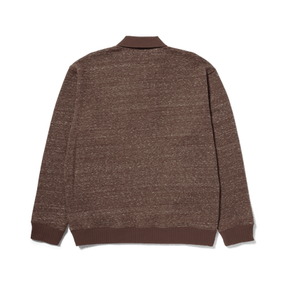 HUF WINSTON POLO FLEECE-DARK BROWN