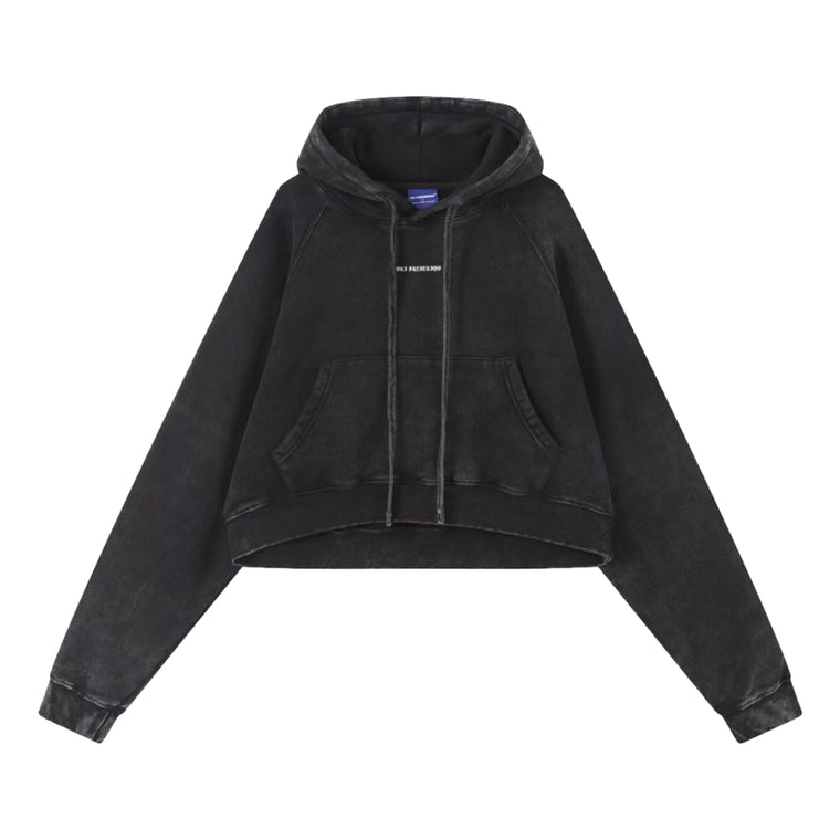 ORI FREDERIQO WOMEN PRINTED HOODED SWEATSHIRT-BLACK