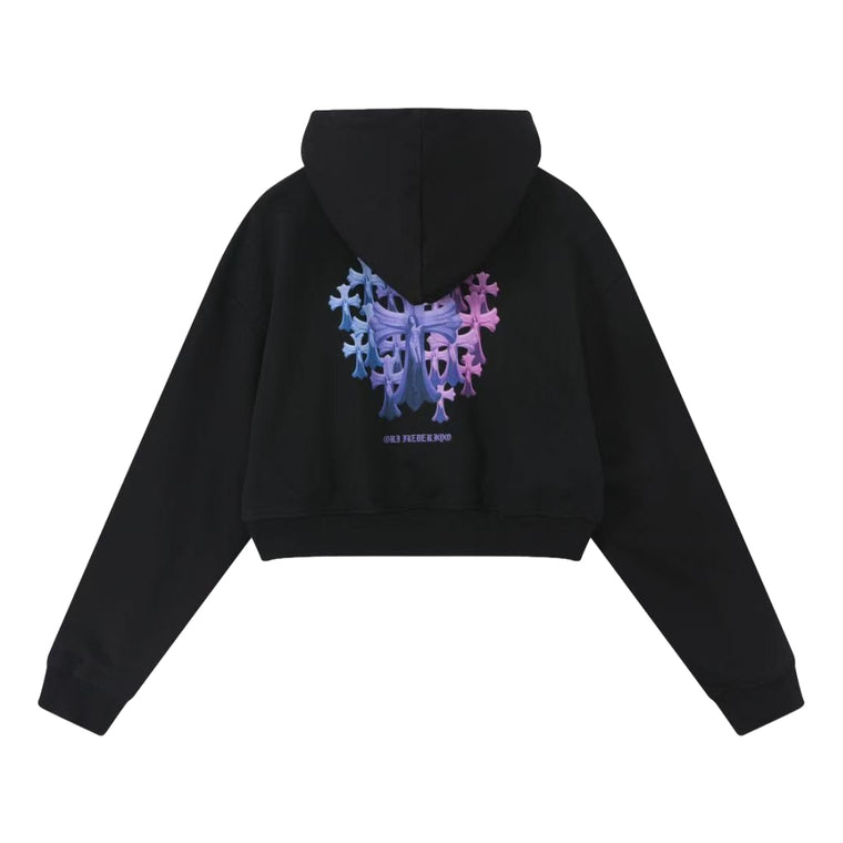 ORI FREDERIQO WOMEN PRINTED HOODED SWEATSHIRT-BLACK