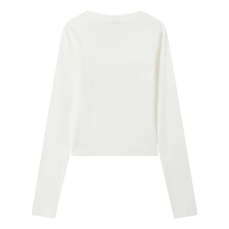 ORI FREDERIQO WOMEN PRINTED LONG-SLEEVE T-SHIRT-WHITE