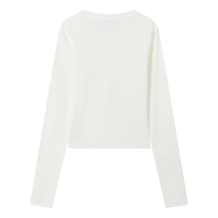 ORI FREDERIQO WOMEN PRINTED LONG-SLEEVE T-SHIRT-WHITE