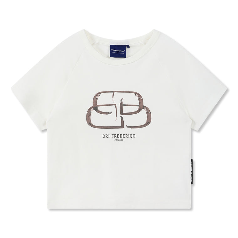 ORI FREDERIQO WOMEN PRINTED  SS TEE-WHITE