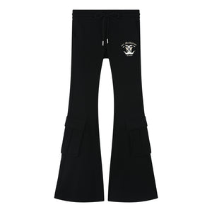 ORI FREDERIQO WOMEN'S PRINTED WIDE LEG PANTS-BLACK