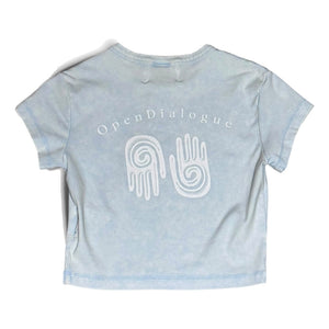 OPEN DIALOGUE WOMEN SLIM T-SHIRT-WASHED BLUE