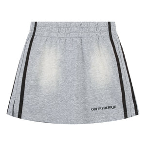 ORI FREDERIQO WOMEN STRIPED PANEL SKIRT-GREY