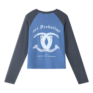 ORI FREDERIQO WOMEN'S LONG SLEEVE TEE-BLUE