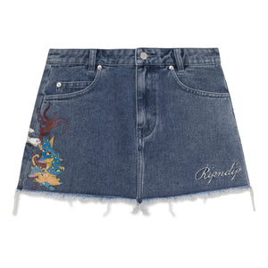 RIPNDIP WOMNE'S TRAVIS DENIM SKIRT-LIGHT WASH
