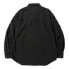 MEANSWHILE WOOL SEERSICKER SIDE SLITE L/S SHIRT-BLACK