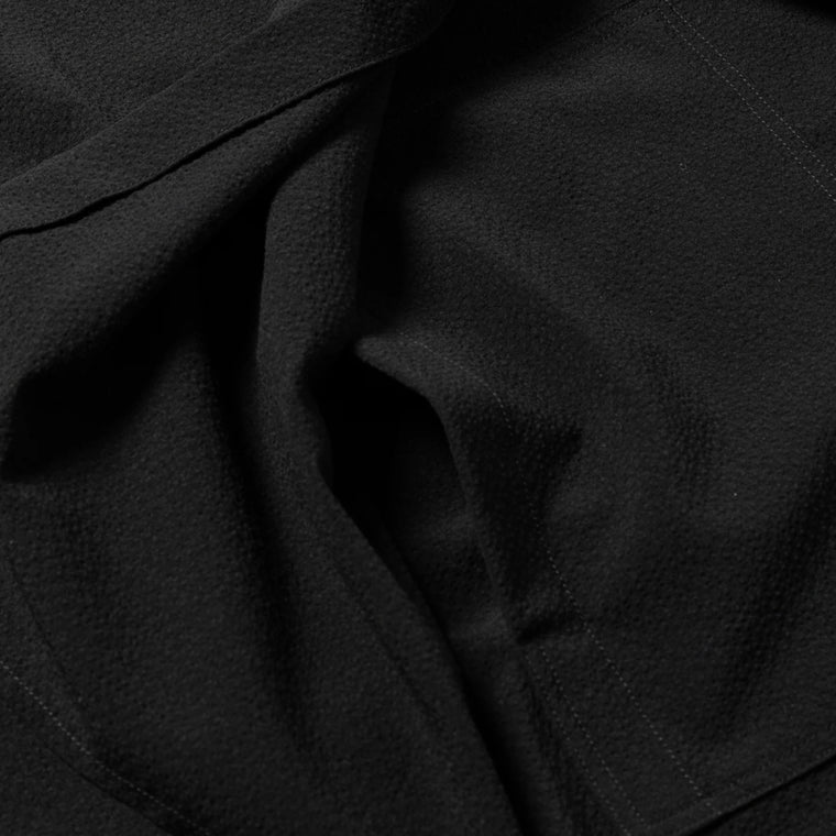 MEANSWHILE WOOL SEERSICKER SIDE SLITE L/S SHIRT-BLACK