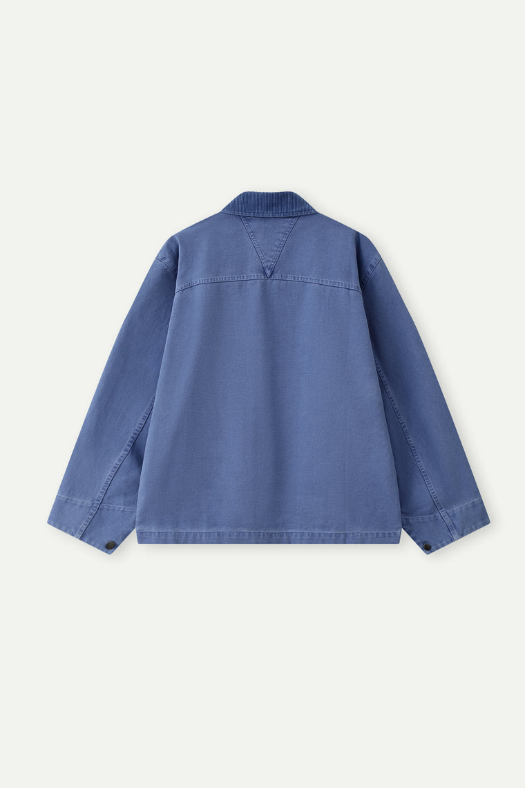 ESPRIT WORKWEAR JACKET WITH CORDUROY COLLAR-BLUE