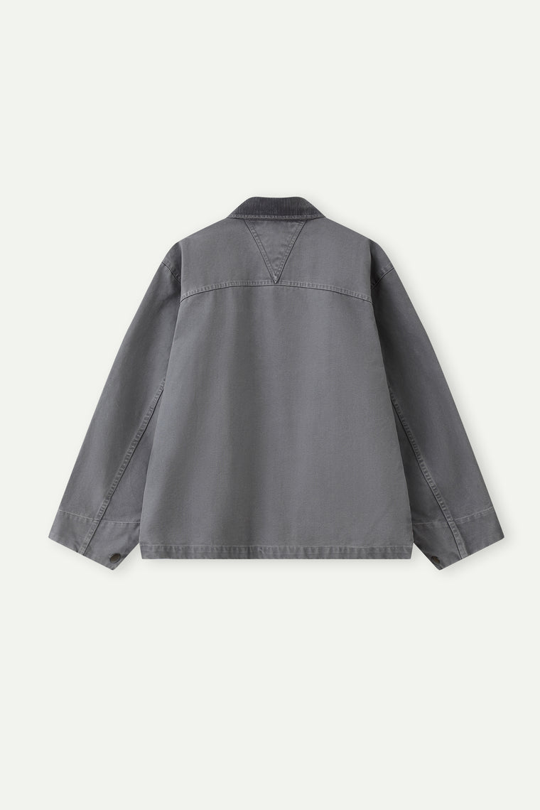 ESPRIT WORKWEAR JACKET WITH CORDUROY COLLAR-GREY