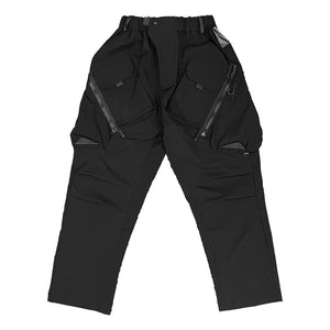 IP-AXIS WORKWEAR POCKET TAILORED STRAIGHT-LEG TROUSERS-BLACK