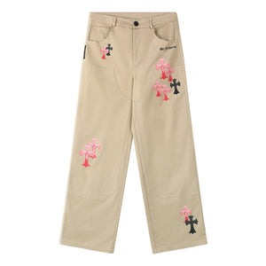 ORI FREDERIQO WOVEN PRINTED TROUSERS-KHAKI