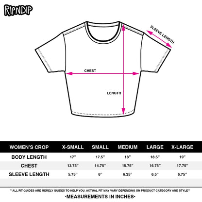 RIPNDIP WOMEN'S BLONDED CROPPED RINGER TEE-WHITE