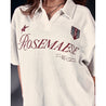 ROSEMAESE WAFFLE OVERSIZED POLO TEE-WHITE