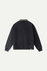 ESPRIT WASH EFFECT HALF ZIP COLLARED SWEATSHIRT-BLACK