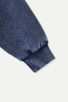 ESPRIT WASH EFFECT HALF ZIP COLLARED SWEATSHIRT-BLUE