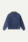 ESPRIT WASH EFFECT HALF ZIP COLLARED SWEATSHIRT-BLUE