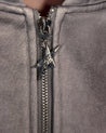 ROSEMAESE WASHED SCRIPT ZIP HOODIE-GREY