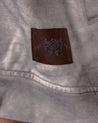 ROSEMAESE WASHED SCRIPT ZIP HOODIE-GREY