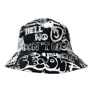 2ND CLOSET AOP REVERSIBLE BUCKET HAT-BLACK