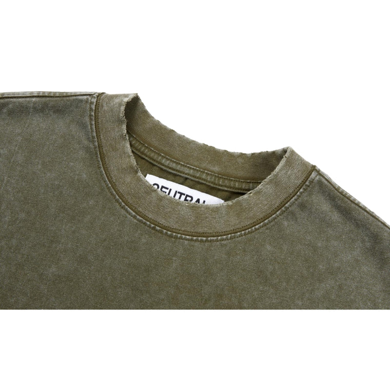 NEUTRAL SOCIETY SNOW WASH LOGO SLEEVELESS-OLIVE