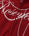 ROSEMAESE WINTER COTTON ZIPPER HOODIE-RED