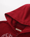 ROSEMAESE WINTER COTTON ZIPPER HOODIE-RED