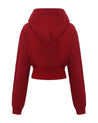 ROSEMAESE WINTER COTTON ZIPPER HOODIE-RED
