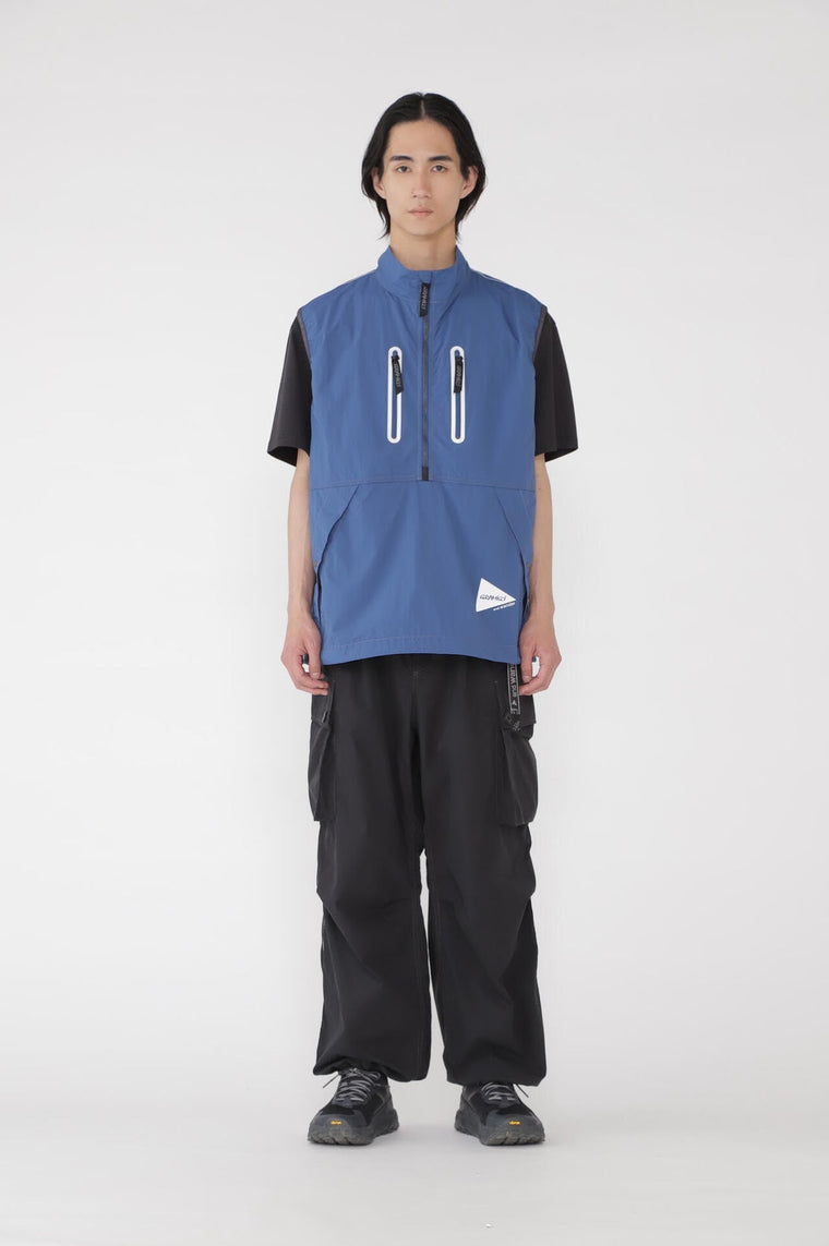 AND WANDER X GRAMICCI BRUSHED NYLON VEST-BLUE