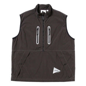AND WANDER X GRAMICCI BRUSHED NYLON VEST-CHARCOAL