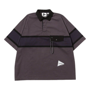 AND WANDER X GRAMICCI TECH RUGBY SHIRT-CHARCOAL