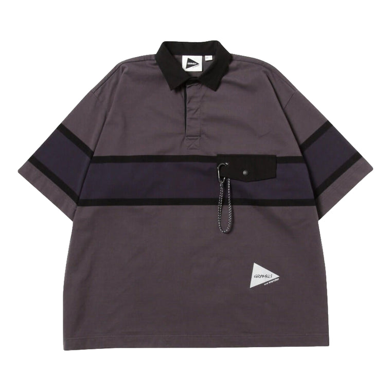 AND WANDER X GRAMICCI TECH RUGBY SHIRT-CHARCOAL