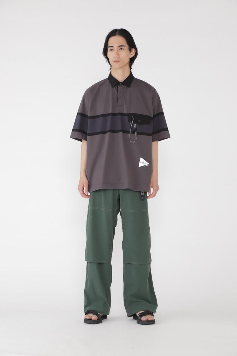 AND WANDER X GRAMICCI TECH RUGBY SHIRT-CHARCOAL