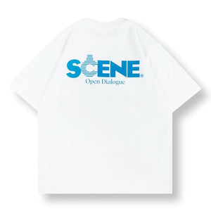 SCENE BY ICE FIRE X OPEN DIALOGUE SCENE IN BLUE TEE-WHITE