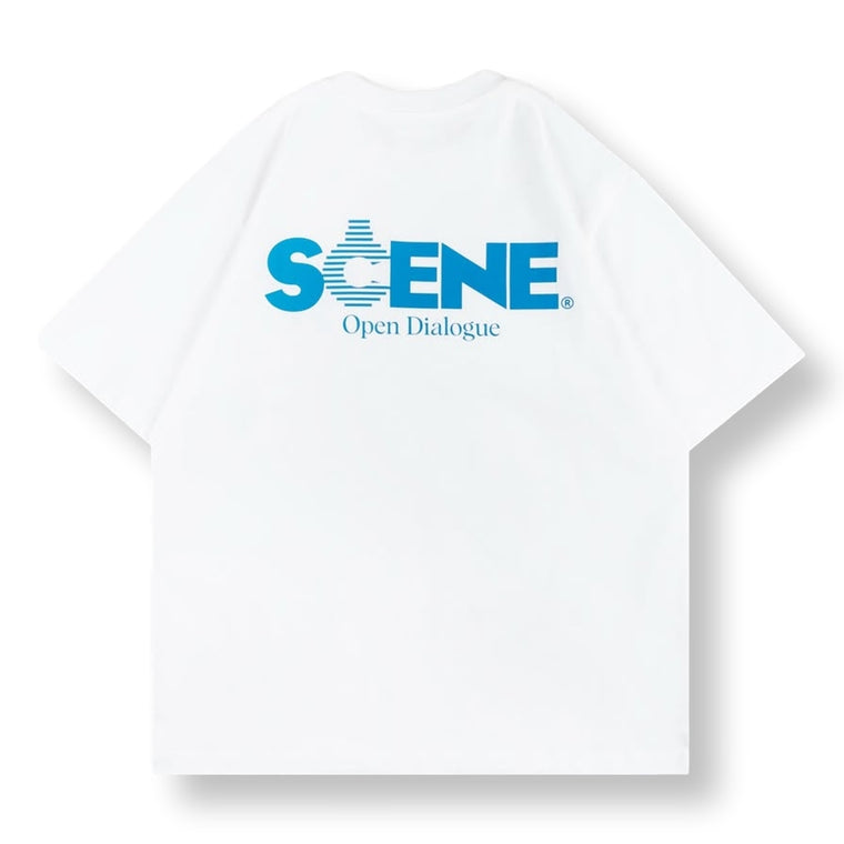 SCENE BY ICE FIRE X OPEN DIALOGUE SCENE IN BLUE TEE-WHITE