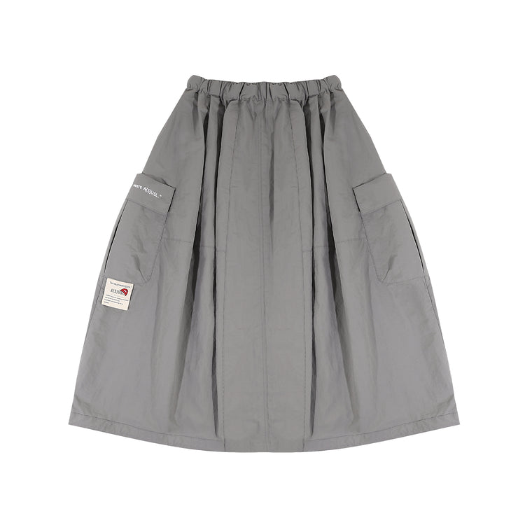 A[S]USL X RED CAP GIRL BOLLOON SKIRT-LIGHT GREY