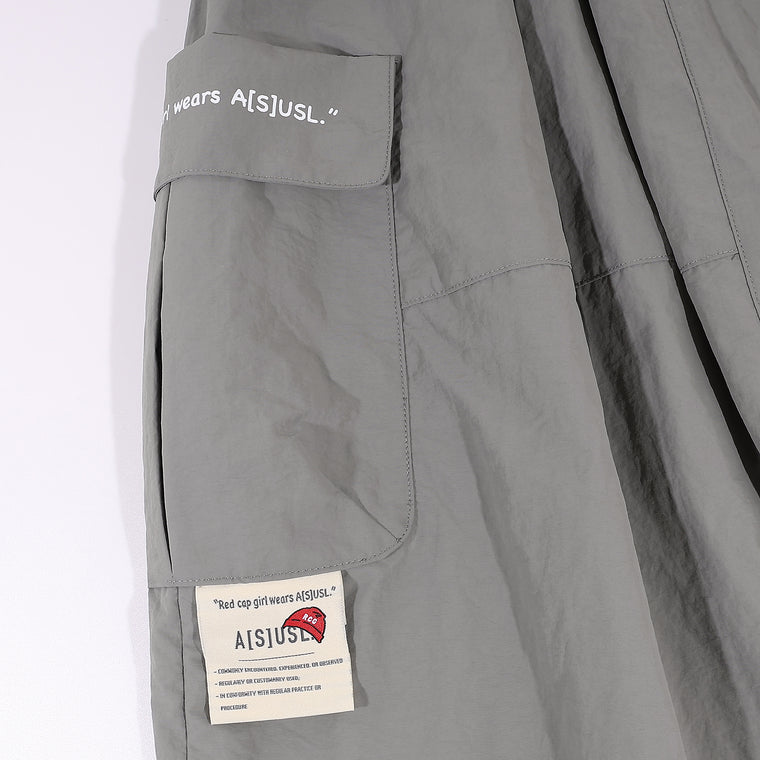 A[S]USL X RED CAP GIRL BOLLOON SKIRT-LIGHT GREY
