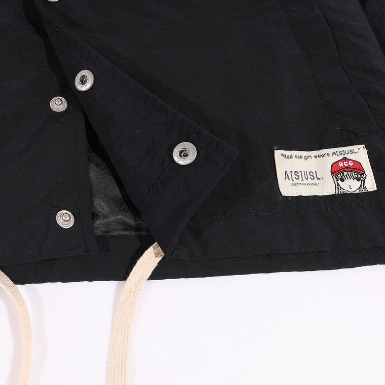 A[S]USL X RED CAP GIRL COACH JACKET-BLACK