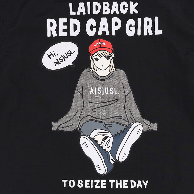 A[S]USL X RED CAP GIRL COACH JACKET-BLACK