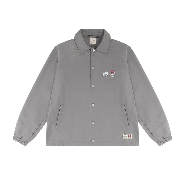A[S]USL X RED CAP GIRL COACH JACKET-LIGHT GREY
