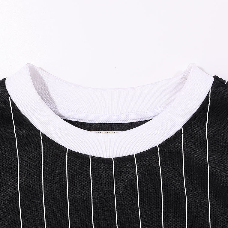 A[S]USL X RED CAP GIRL FOOTBALL JERSERY-BLACK STRIPES