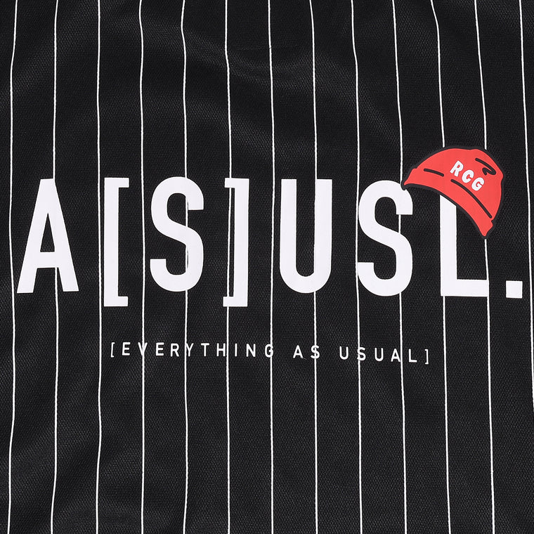A[S]USL X RED CAP GIRL FOOTBALL JERSERY-BLACK STRIPES