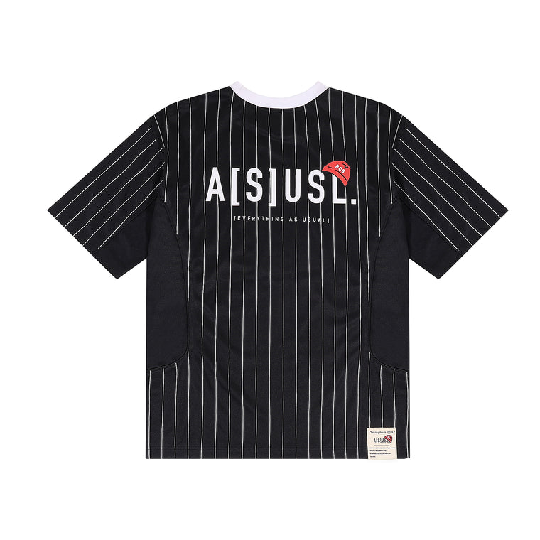 A[S]USL X RED CAP GIRL FOOTBALL JERSERY-BLACK STRIPES