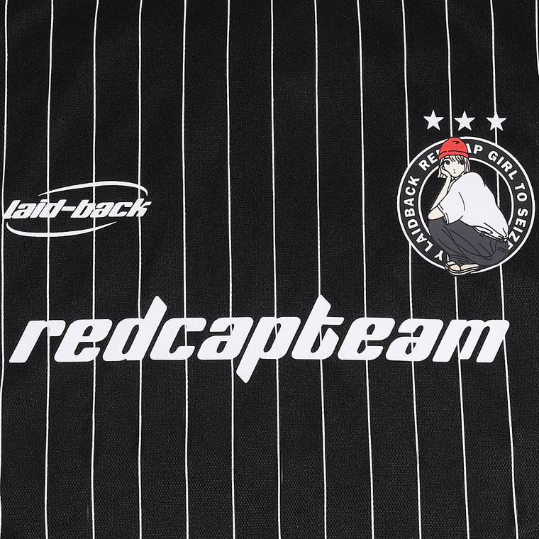 A[S]USL X RED CAP GIRL FOOTBALL JERSERY-BLACK STRIPES