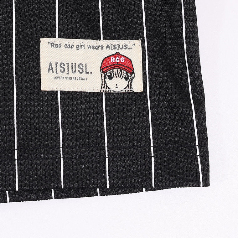 A[S]USL X RED CAP GIRL FOOTBALL JERSERY-BLACK STRIPES